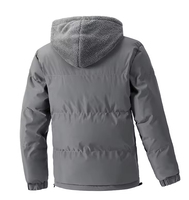Veste d'hiver pour homme, col montant, chauffante, coupe-vent, rembourrée, à capuche, en polaire, épaisse, en duvet