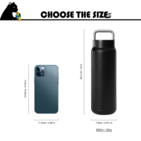 Gourde isotherme personnalisée avec logo, 20 oz (600 ml), acier inoxydable 18/8, finition mate douce au toucher, emballage cadeau d'entreprise, vente en gros