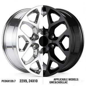 Nouvelles <span class=keywords><strong>jantes</strong></span> en alliage flocon de neige noires 2026 de 20 à 28 pouces 6x139.7 pour Chevrolet Silverado 1500 GMC Denali Cadillac Escalade - Product Image 2