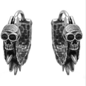 Pendientes de Aro Góticos Punk con Calavera y Púas, Joyería Atrevida para Fiesta de Halloween, Festival, Club Nocturno - Product Image 2