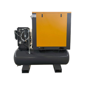 Compresor de aire de tornillo industrial estacionario OEM de 10Hp 7.5Kw todo en uno con secador refrigerado, tanque de aire y filtro. - Product Image 1