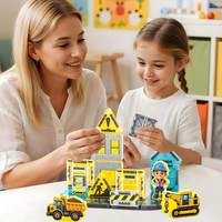 Nouveaux jouets éducatifs STEM 2026 - Blocs de construction magnétiques sur le thème du chantier - Mini boîte en métal - Ensemble de voyage - Cadeau pour garçons