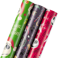 Rouleau de papier d'emballage imperméable 43 cm x 10 m, ensemble de rouleaux de papier d'emballage de Noël, impression à l'encre non toxique pour l'emballage de cadeaux pour enfants