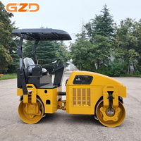 Rouleau compresseur routier hydraulique GZD à double tambour de 3 tonnes pour le compactage du sol et de l'asphalte, 30KN, matériel routier