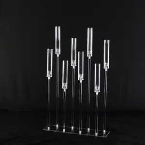 Hot Sale Crystal Acrylic Candelabra Table Centerpieces Acrylic Candle Holder Candlestick For Wedding Table Decoration