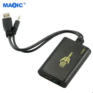 OEM 1080P USB2.0 3.0 Ke HDMI Converter Adapter dengan Kabel Audio USB HDMI Adapter untuk HDTV Proyektor HD Video Leader