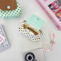Mini sac mignon à pois avec bouton-pression, contraste de couleurs, rabat, style japonais, pochette de rangement pour écouteurs et rouge à lèvres pour filles
