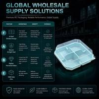 Boîtes à dessert jetables écologiques en PET avec logo personnalisé, contenants transparents de qualité alimentaire pour pizzeria, hamburgers, soufflés et gâteaux