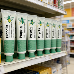 Vente en gros d'usine, OEM, marque privée, dentifrice à base d'extraits naturels <span class=keywords><strong>de</strong></span> plantes, sans fluor, pour <span class=keywords><strong>la</strong></span> santé des gencives, dentifrice à <span class=keywords><strong>la</strong></span> <span class=keywords><strong>propolis</strong></span> verte - Product Image 3