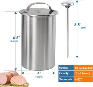 Moule à viande moderne en acier inoxydable pour jambon, avec thermomètre, logo personnalisable, écologique et compatible lave-vaisselle - Product Image 6