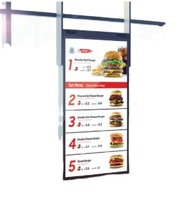 Écran LCD d'affichage publicitaire pour vitrine de magasin suspendu à haute luminosité et à bordure ultra-fine, affichage numérique double face, lecteur multimédia