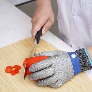 Guantes de seguridad para manipulación de alimentos hechos de HPPE, resistentes al corte, resistentes al óxido, alambre de malla de acero inoxidable 316L - Product Image 4