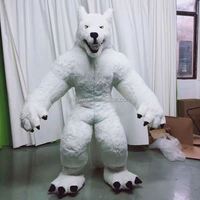 Costume gonflable unisexe professionnel taille XL, costume de loup roi, anime, peluche personnalisée, mascotte pour les fêtes du Nouvel An et d'Halloween