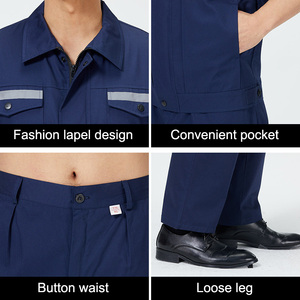 100% algodón reflectante europeo uniformes ropa de trabajo traje ropa de trabajo para hombres - Product Image 4