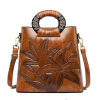 Sac de soirée élégant pour femme, style vintage, avec poignée en bois imprimée, ambiance européenne et américaine