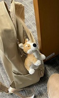 Porte-clés en peluche chien Corgi, mini pendentif chiot doux et moelleux pour sac à dos