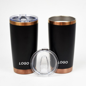 Custom 20oz Copper Plated Travels Mug <strong>Double</strong> <strong>Wall</strong> Insulated Stainless Steel Coffee <strong>Tumbler</strong> with Magnetic Slider Lid