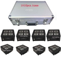 Projecteur LED sans fil RGBWAUV 4x18W IP65 étanche à batterie lithium, contrôle DMX512/WiFi via application, pour scène, intensité réglable