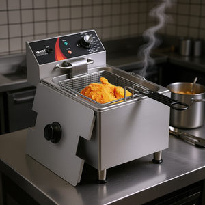 Friteuse électrique commerciale Vevor 1750W 12Qt en acier inoxydable, commande manuelle, pour usage en cuisine - Product Image 2