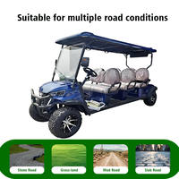 Carrito de Golf Eléctrico Superior de 6 Plazas con Asientos Orientados hacia Adelante, Batería Coloidal Personalizada, Velocidad Máxima de 35 KM/H