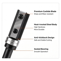 Mata Bor Router Miaorui 8mm Shank Flush Trim, Pisau Ganda yang Dapat Diganti, Pemotong Kayu, Alat Ukiran CNC