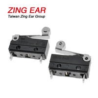 Micro-interrupteur mécanique momentané miniature étanche à levier à rouleau DC 6A 250V T125 5E4 pour applications électroménagères