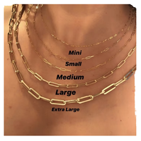 Collier en Chaîne à Maillons en Acier Inoxydable Plaqué Or 18 Carats, Anti-ternissement, 18 Pouces, Ensemble de Bijoux Tendance Unisexe
