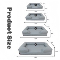 Nouveau style écologique résistant aux rayures plusieurs tailles lit orthopédique en mousse concassée 25D pour animaux de compagnie avec traversins