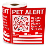300 étiquettes rectangulaires en papier pour alerte animaux domestiques (10x12,7 cm, rouge) pour œufs et fruits, urgences des pompiers et soins aux animaux