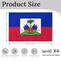 Drapeau national d'Haïti - Drapeau de grande taille - Indispensable pour les événements, les défilés et la décoration intérieure