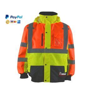 Blouson de travail imperméable coupe-vent ignifuge à haute visibilité, veste de sécurité réfléchissante, capuche réfléchissante - Product Image 1