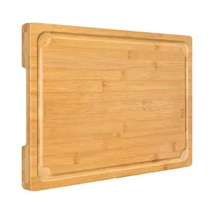 JOYWAVE Premium Quality Bamboo Chopping Board Food Grade Serving Board Large Kitchen Cutting Board With Deep Juice Groove