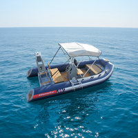 Bateaux pneumatiques de pêche RIB en aluminium de 17 pieds, 500, forme en V profond, PVC/Hypalon/Orca