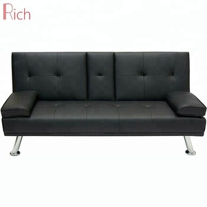 Decoración del hogar pata de acero inoxidable distintos de sillón de cuero negro sofá contemporáneo sofá de <span class=keywords><strong>2</strong></span> plazas - Product Image 1