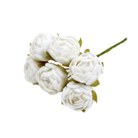 Mini bouquet de bourgeons de roses artificielles en tissu de soie, têtes florales faites à la main pour les cadeaux de mariage, la décoration de boîtes cadeaux DIY