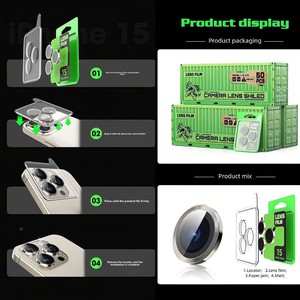 New Tempered Glass Glass Camera Lens Screen Protector for <strong>Iphone</strong> <strong>11</strong> 12 13 14 15 16 17 <strong>Pro</strong> Max Camera Lens Screen Protective Film - Product Image 2