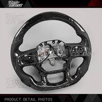 Volant en fibre de carbone forgé personnalisé pour Dodge Ram TRX 1500 3500 4500 18-22 Rebel avec LED Rpm et poignées en cuir noir