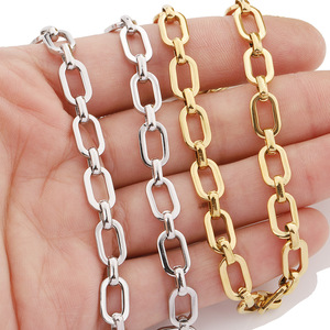 Stainless Steel Square <b>Frame</b> Chain <b>Gold</b> Plated O Shaped Chain Craft Supplies DIY Jewelry Making Materials - Product Image 2