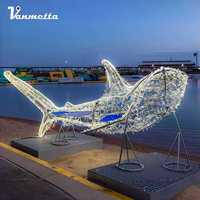 Luces LED Decorativas para Exteriores, Lámpara de Suelo con Motivos 2D y 3D, Personalizable con Forma de Pulpo, Ballena, Faro, Delfín y Otras Criaturas Marinas