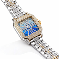 Montres de luxe en or rose de haute qualité avec diamants en moissanite VVS glacés pour femmes et hommes