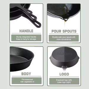 Fábrica al por mayor 10/14/16/20/26 cm 3 juegos de fundición a presión <span class=keywords><strong>Tefal</strong></span> sartén plana sartén antiadherente de hierro fundido - Product Image 5