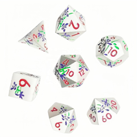 Ensemble de dés en métal personnalisés pour D&D avec gravure florale, dés de jeu de table en alliage de zinc pour Dungeons & Dragons, cadeau pour joueur de collection