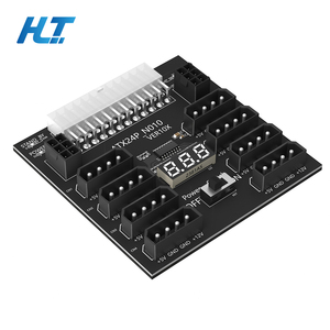 ATX Cung cấp điện Adapter board PCB atx24pin nữ để 8 IDE Molex 4pin & 2 PCIe <span class=keywords><strong>6pin</strong></span> cho ổ đĩa cứng trong kho - Product Image 1