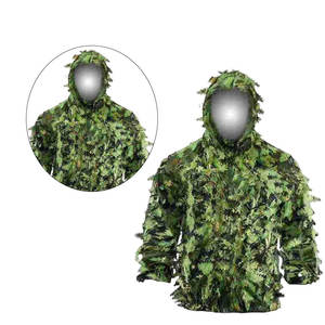 Vêtements de chasse d'hiver pour l'extérieur, combinaison de chasse professionnelle à manches longues avec design de feuilles 3D, 100% polyester - Product Image 5