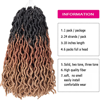 Extensions de cheveux synthétiques ondulés Gypsy Locs de 18 pouces pour tresses au crochet