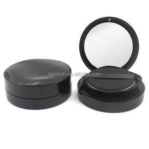 Emballage de boîte à coussin d'air rond vide personnalisé rond noir 12g 15g fond de teint BB <span class=keywords><strong>CC</strong></span> étui à poudre crème correcteur avec houppette - Product Image 2