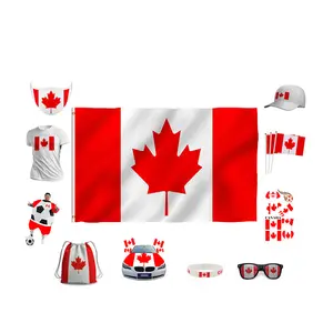 Excellent Quality Lower Price 100% Polyester Material Canada National Flag Bracelet Sticker For Fan Cheering Set