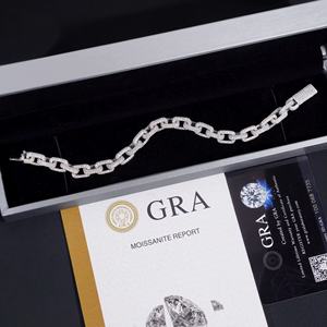 Bracelet de luxe Moissanite pour hommes et femmes glacé 925 bijoux Hip Hop en argent Sterling élégant cadeau de chaîne de diamant - Product Image 3