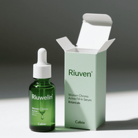 Boîtes pliantes en papier pour cosmétiques, emballage pour flacon compte-gouttes de sérum avec logo de marque imprimé pour essence faciale botanique et soins de la peau