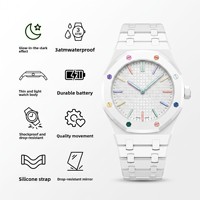 Jam Tangan Kuarsa Tahan Air Mewah dan Sederhana; Desain Berbentuk Oktagonal dengan Casing Karet; Tahan Air hingga 30M; Set Jam Tangan Gaya Santai Wanita